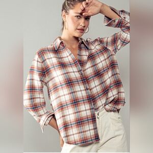 Terra Plaid Flannel Button Down Shirt